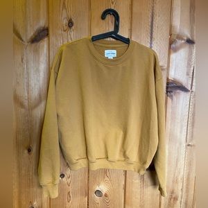 Mustard crew neck hoodie